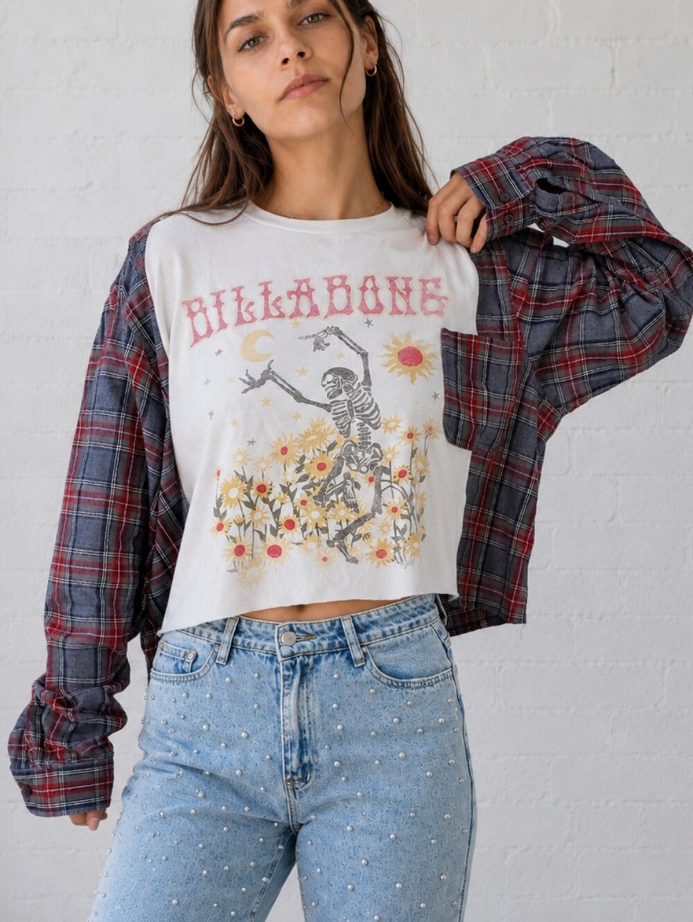 Upcycled- Ghostflower Trail Crop Tee